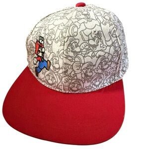 Super Mario Red and White Graphic Baseball Cap